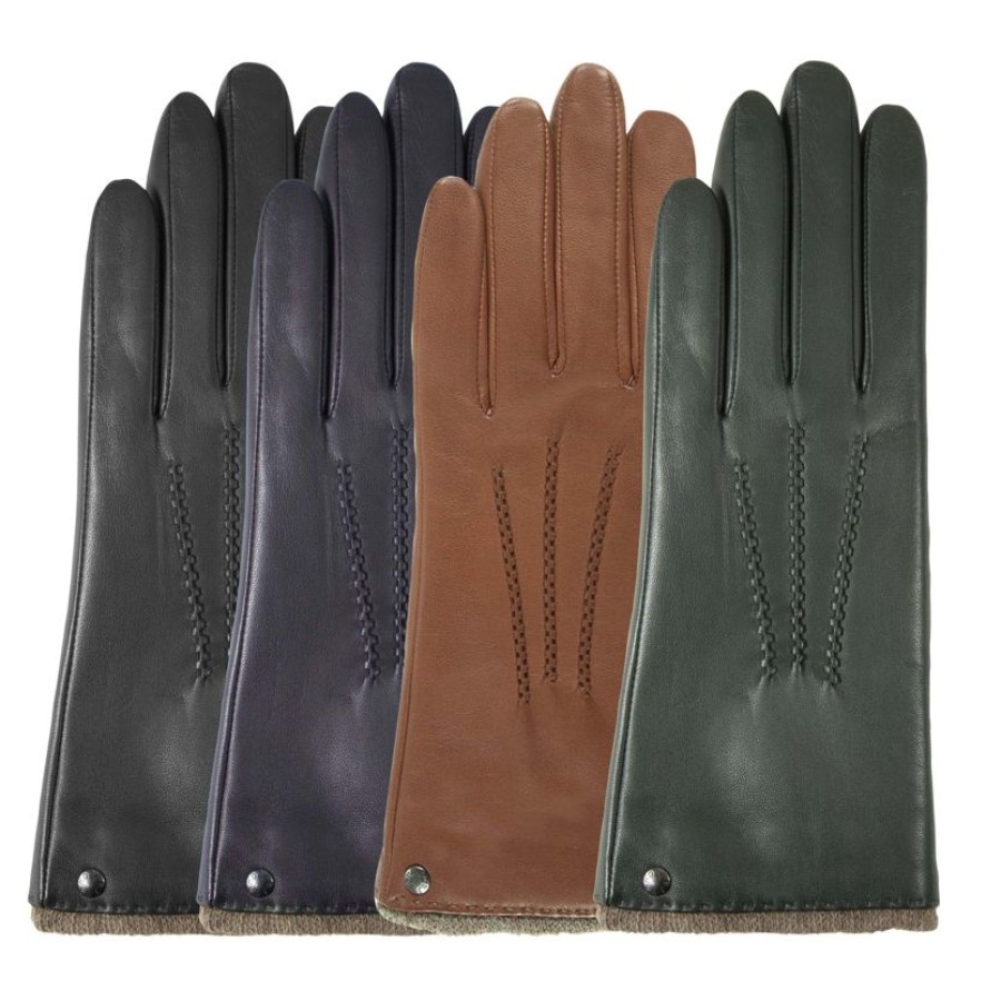 Femme Isotoner | Gants Femme Cuir Chaud Marine