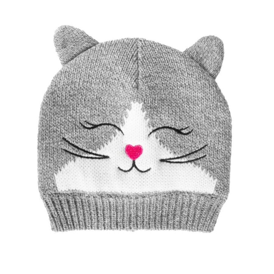 Enfant Isotoner | Bonnet Enfant Broderie Chat 6/8 Ans Gris