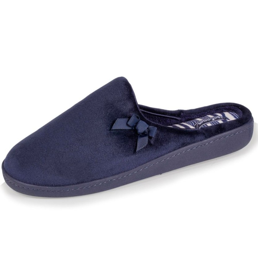 Femme Isotoner | Chaussons Mules Femme Marine