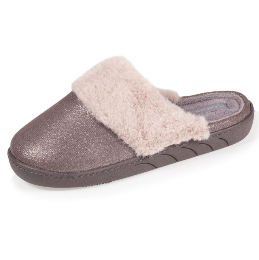 Enfant Isotoner | Chaussons Mules Junior Gris Irise