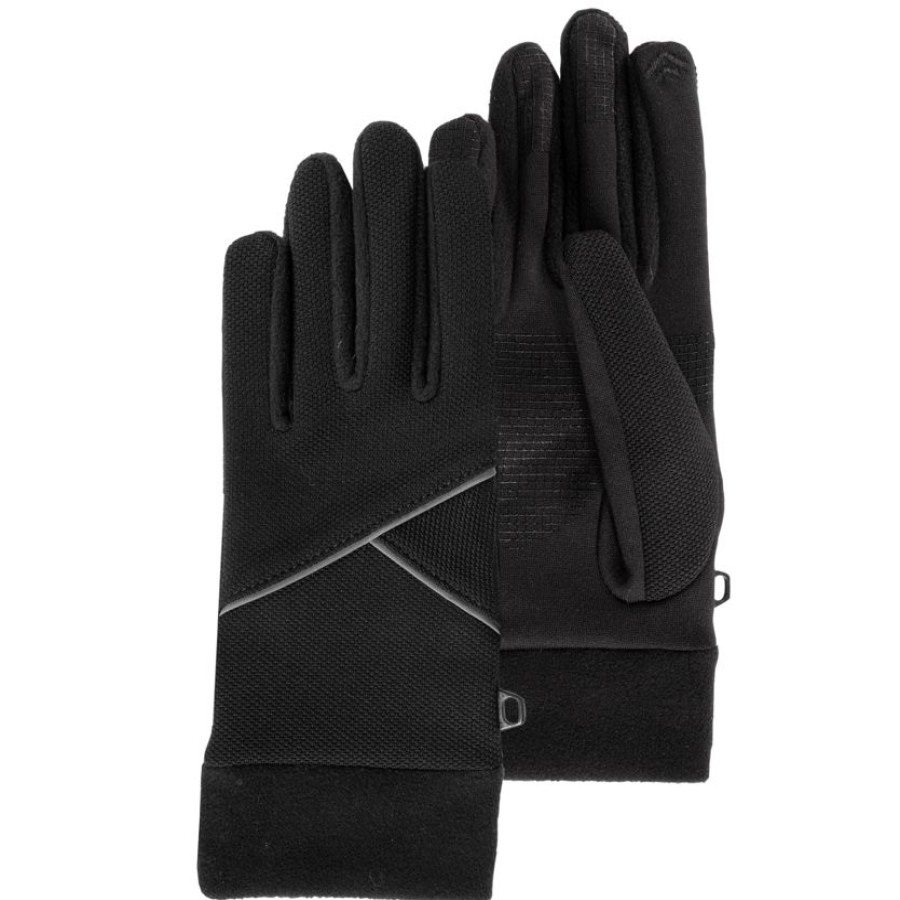 Femme Isotoner | Gants Femme Tactiles Sport Bi-Matieres Noir