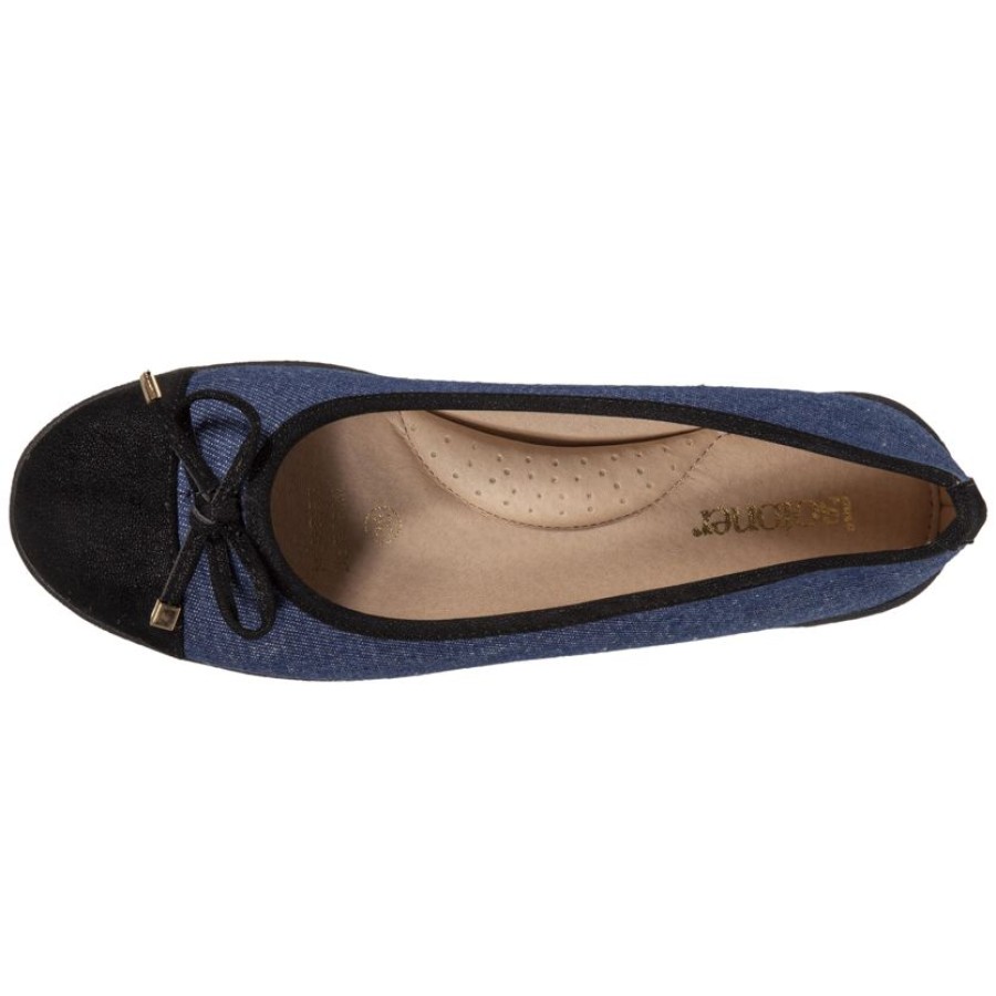 Femme Isotoner | Ballerines Femme Noeud Effet Jean Bleu