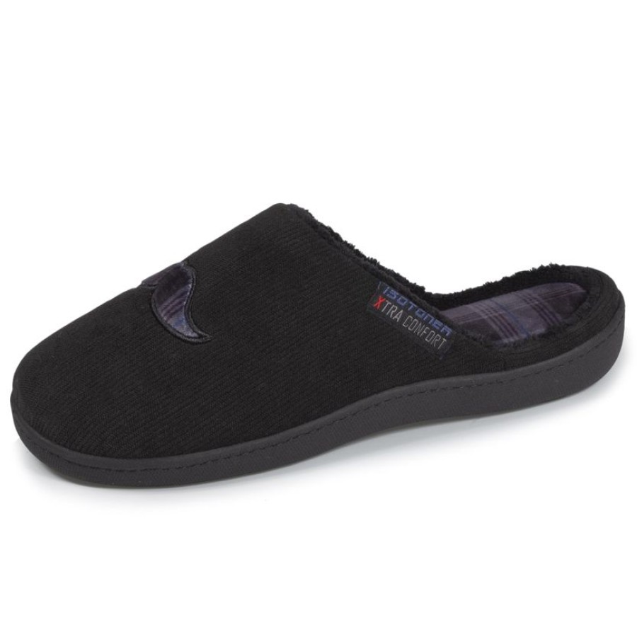 Homme Isotoner | Chaussons Mules Xtra Confort Homme Noir