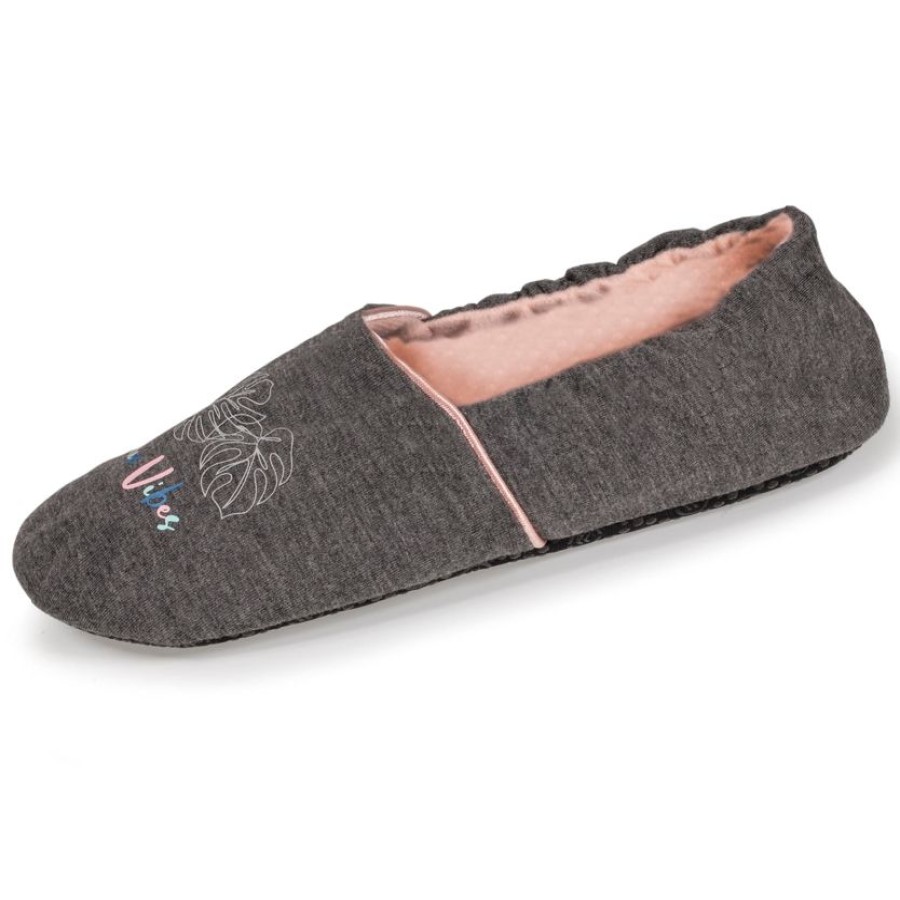 Femme Isotoner | Chaussons Slippers Seconde Peau Femme Gris