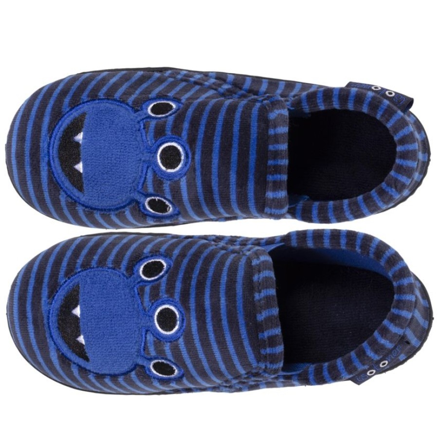 Enfant Isotoner | Chaussons Mocassins Enfant Monstre Rayures