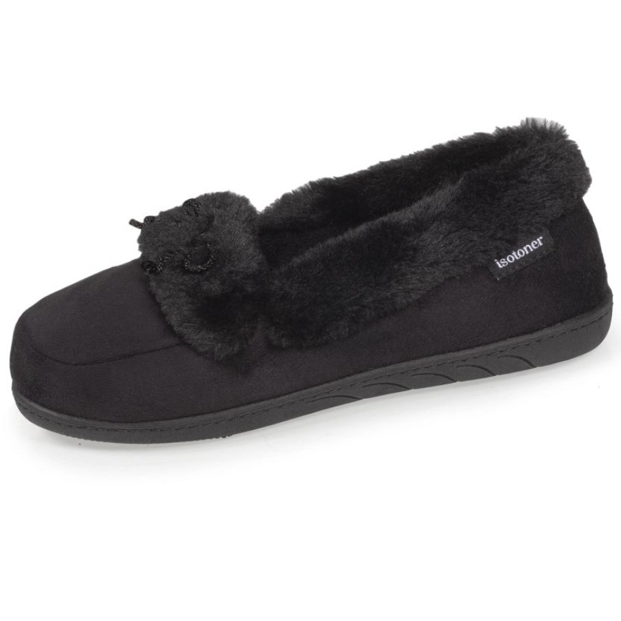 Femme Isotoner | Chaussons Mocassins Femme Noir