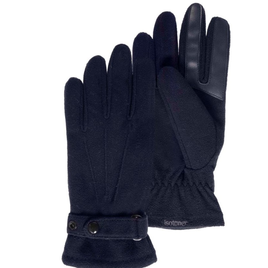 Homme Isotoner | Gants Homme Polaire Recyclee Marine