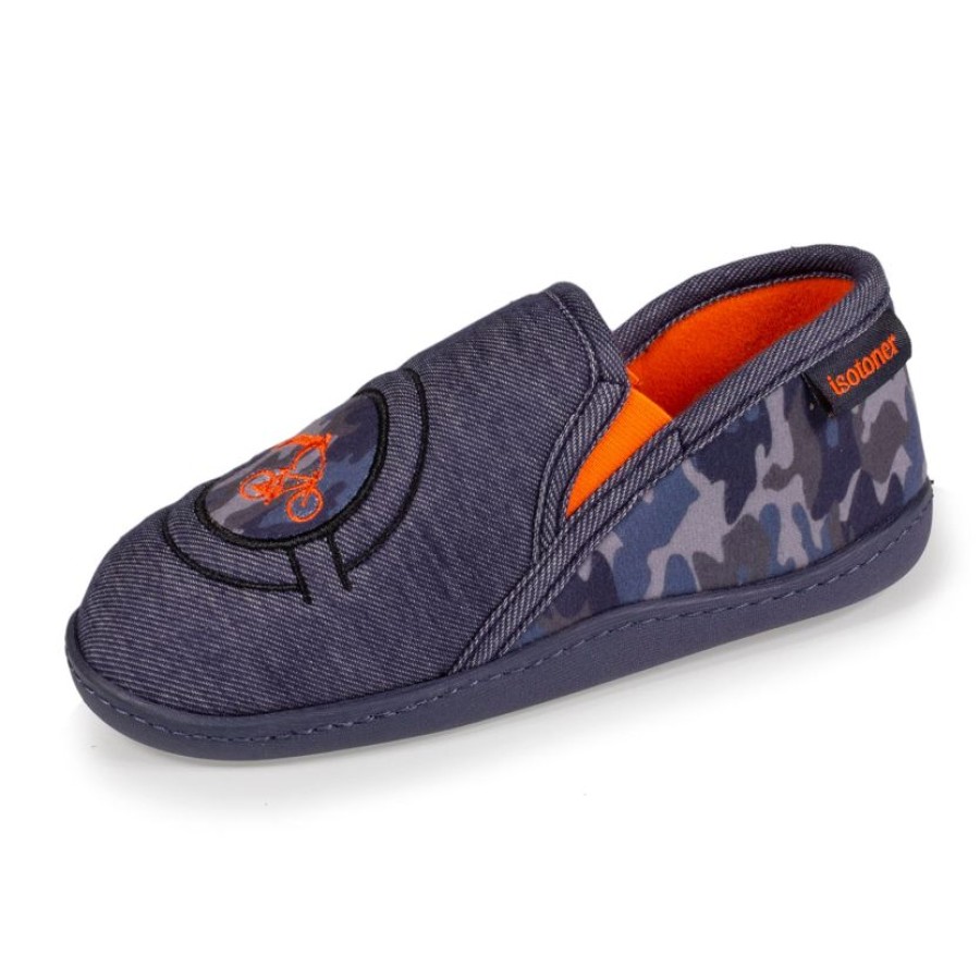 Enfant Isotoner | Chaussons Mocassins Enfant Denim Velo