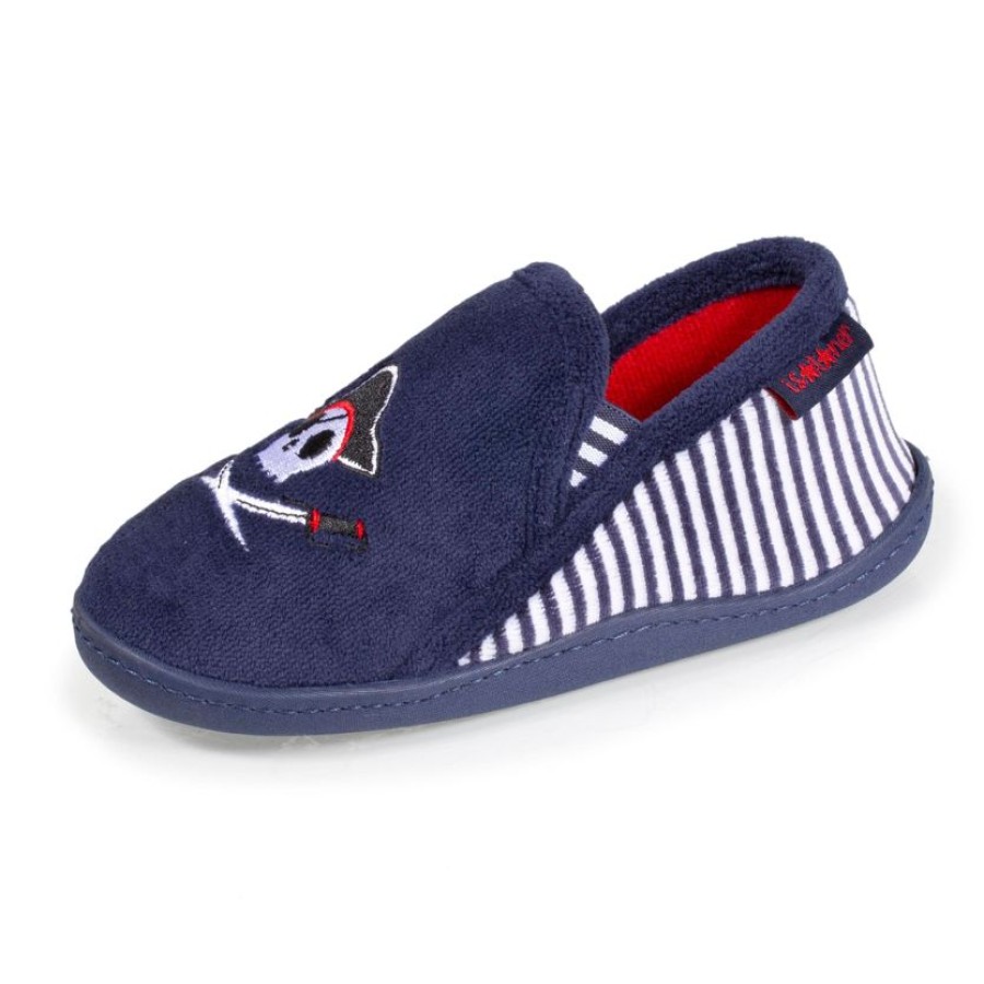 Enfant Isotoner | Chaussons Mocassins Enfant Pirate Marine