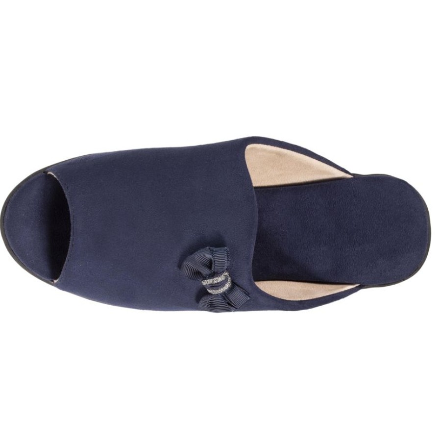 Femme Isotoner | Chaussons Sandales Femme Marine Talon