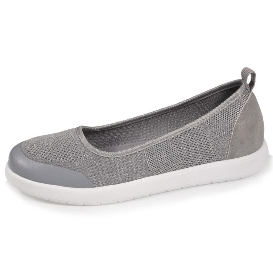 Femme Isotoner | Ballerines Femme Slip-On Gris