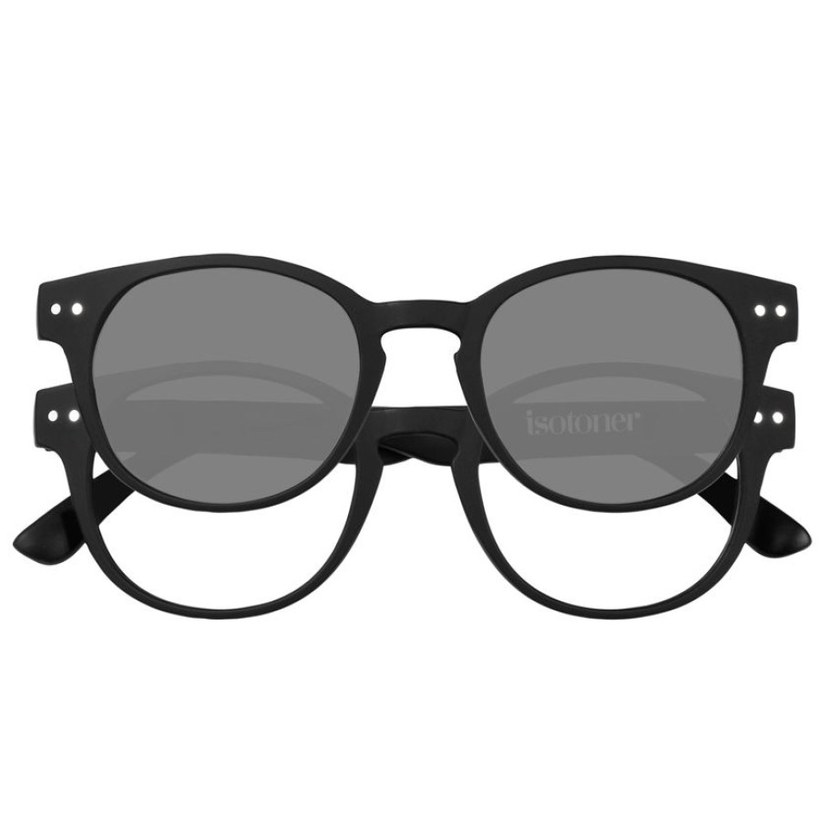 Homme Isotoner | Loupes De Lecture Mixte Et Clip Solaire Noir