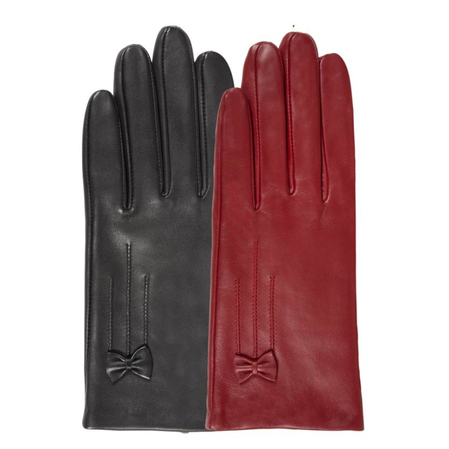 Femme Isotoner | Gants Femme Tactiles Cuir Rouge