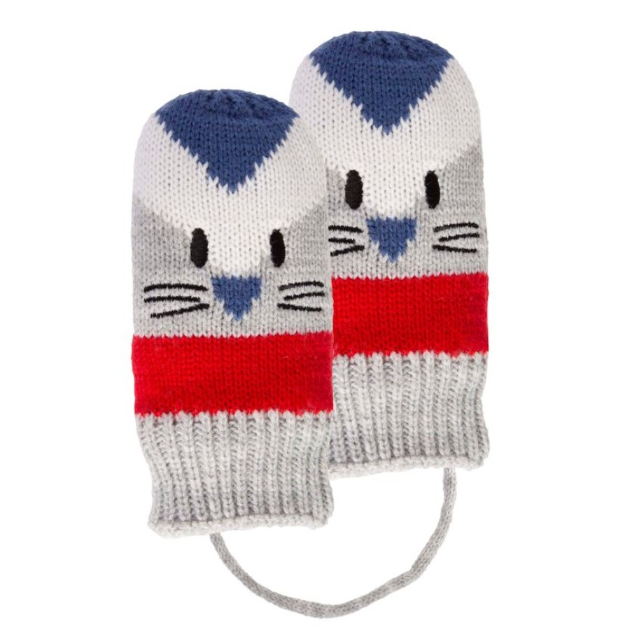 Enfant Isotoner | Moufles Jacquard Chat 2/4 Ans Gris