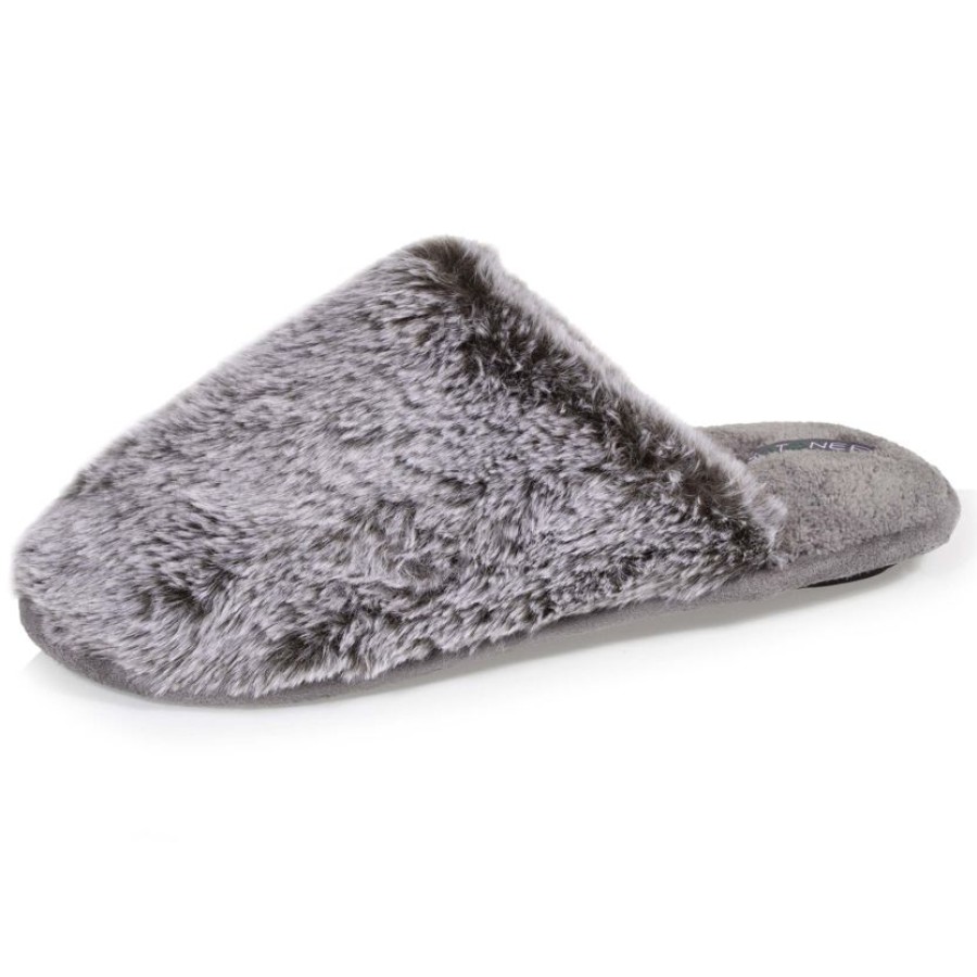 Femme Isotoner | Chaussons Mules Recyclees Femme Gris