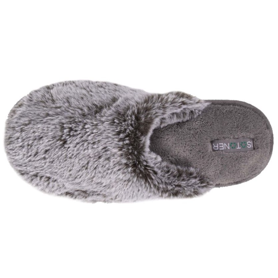 Femme Isotoner | Chaussons Mules Recyclees Femme Gris