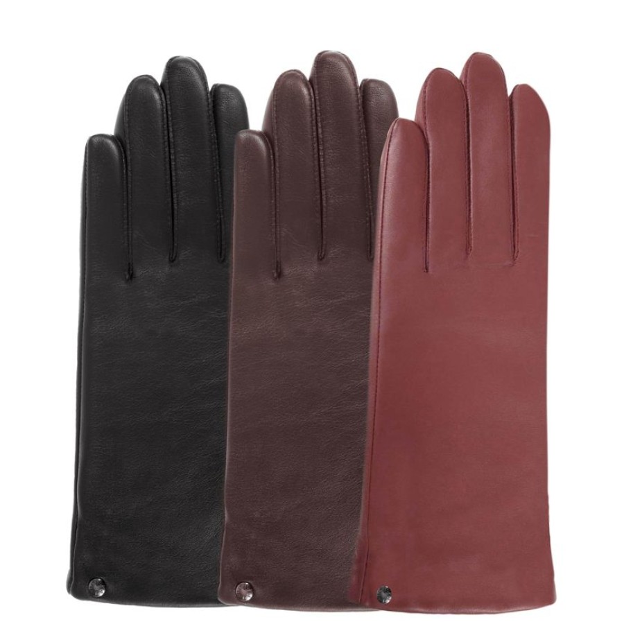 Femme Isotoner | Gants Femme Tactiles Cuir Doubles Marron