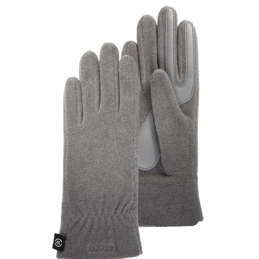 Femme Isotoner | Gants Femme Tactiles Polaire Recyclee Gris