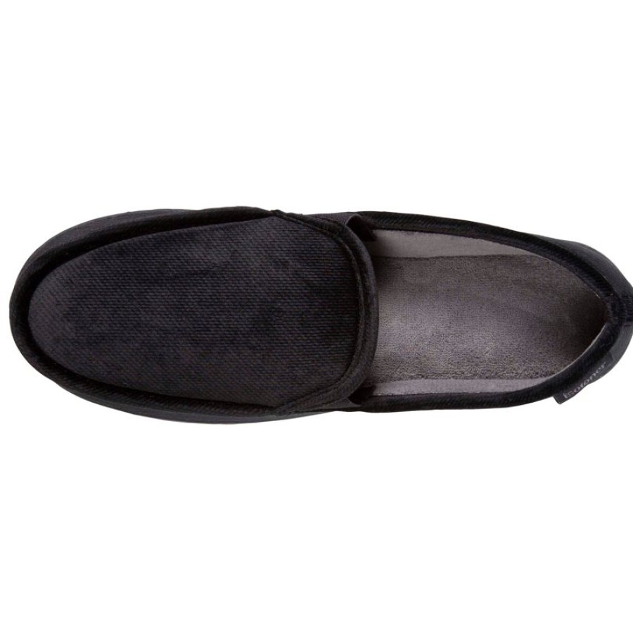 Homme Isotoner | Chaussons Mocassins Homme Noir Chevrons