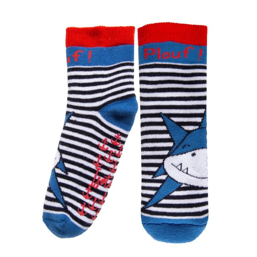 Enfant Isotoner | Chaussettes Antiderapantes Requin Marine 19/26