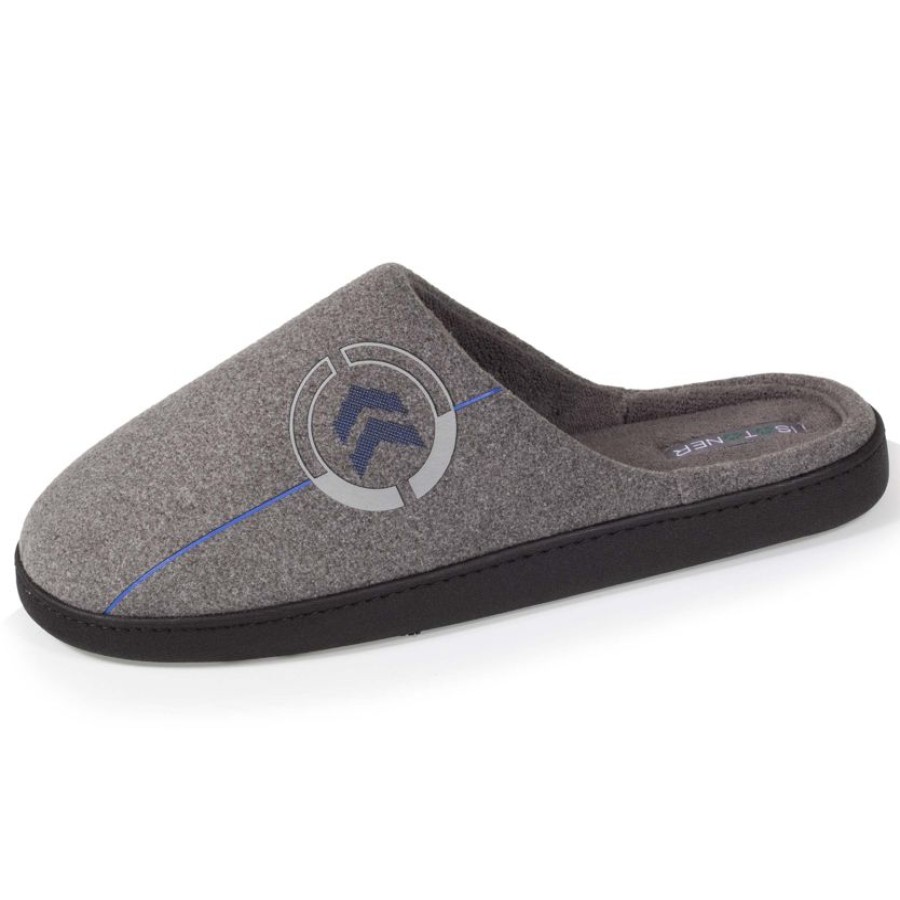 Homme Isotoner | Chaussons Mules Recyclees Homme Gris Chine