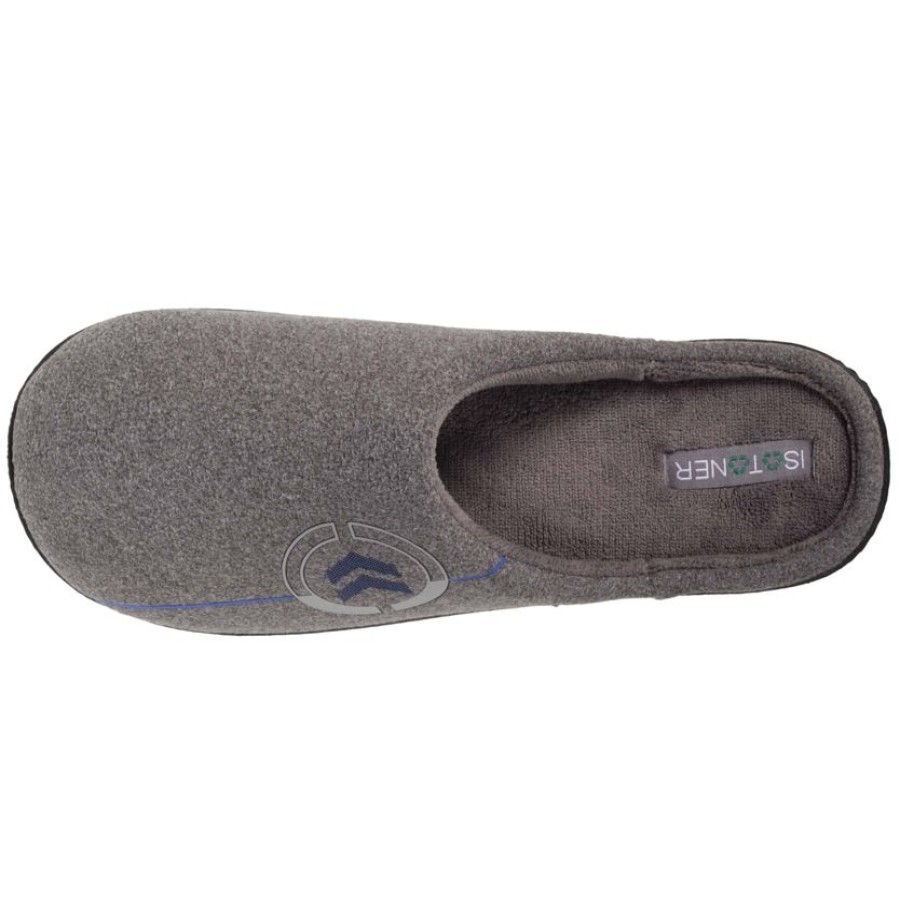 Homme Isotoner | Chaussons Mules Recyclees Homme Gris Chine