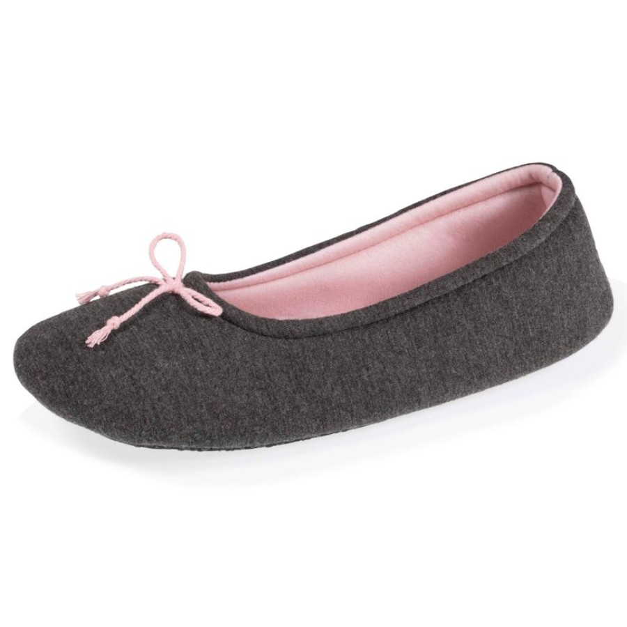 Femme Isotoner | Chaussons Ballerines Femme Gris