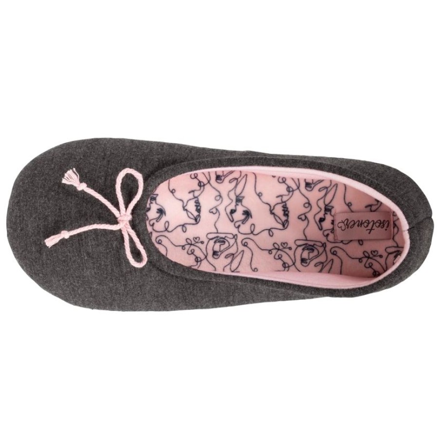 Femme Isotoner | Chaussons Ballerines Femme Gris