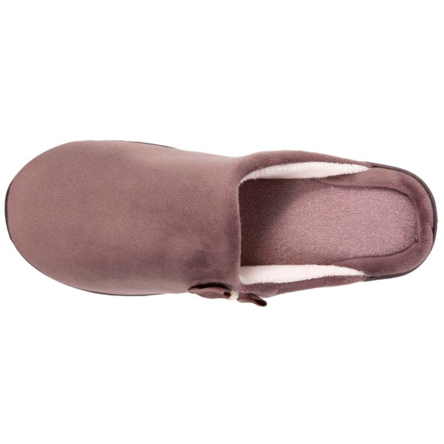 Femme Isotoner | Chaussons Mules Talon Femme Taupe