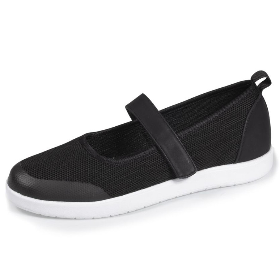 Femme Isotoner | Ballerines Femme Slip-On Confort A Scratch Noir