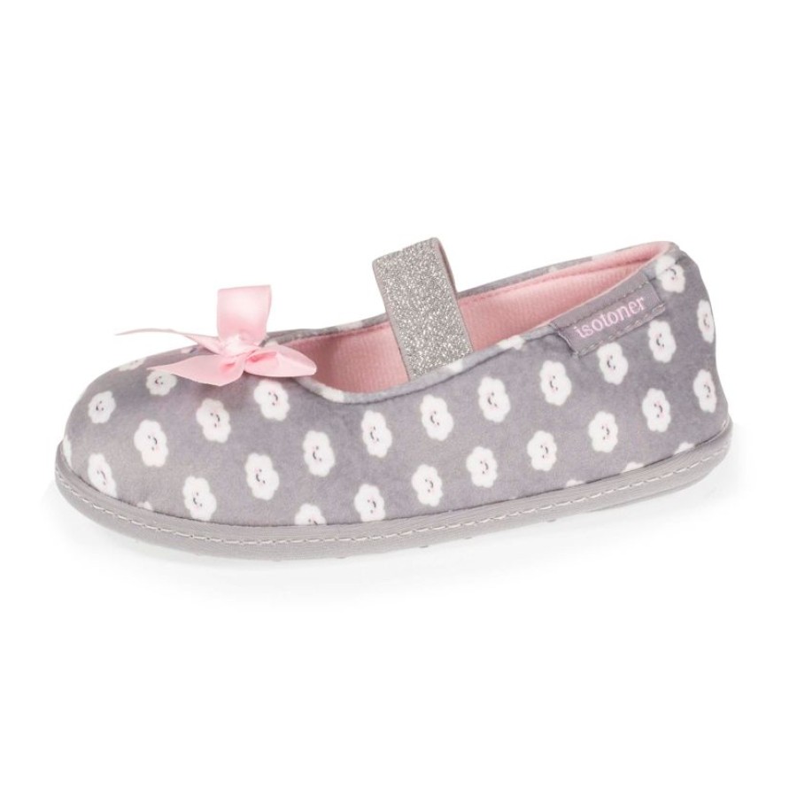 Enfant Isotoner | Chaussons Ballerines Enfant Gris Nuage