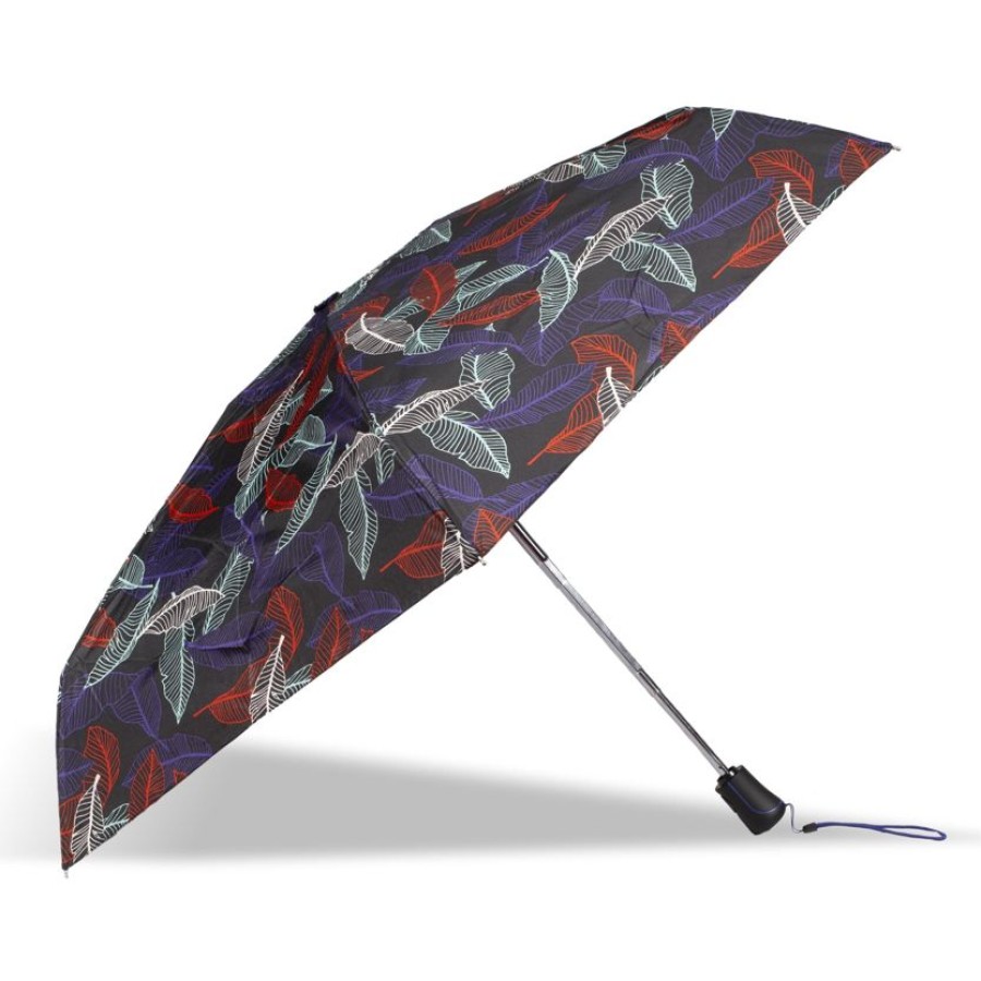 Femme Isotoner | Parapluie Mini Auto Feuille Tropicale