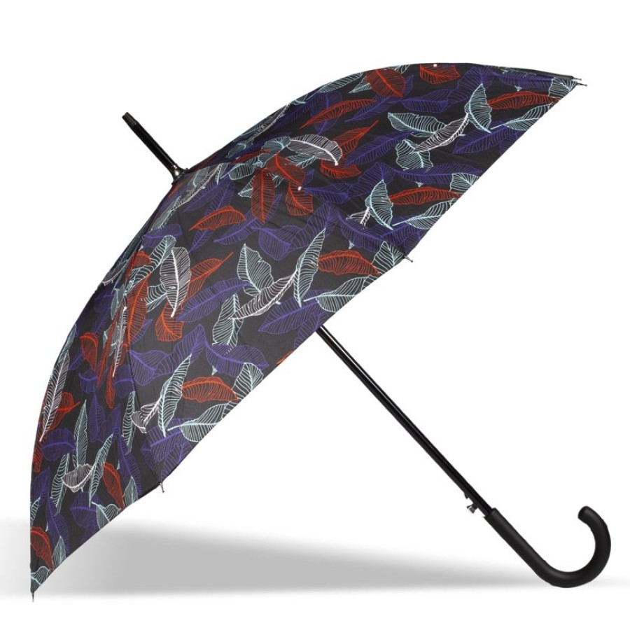 Femme Isotoner | Parapluie Canne Auto Feuille Tropicale