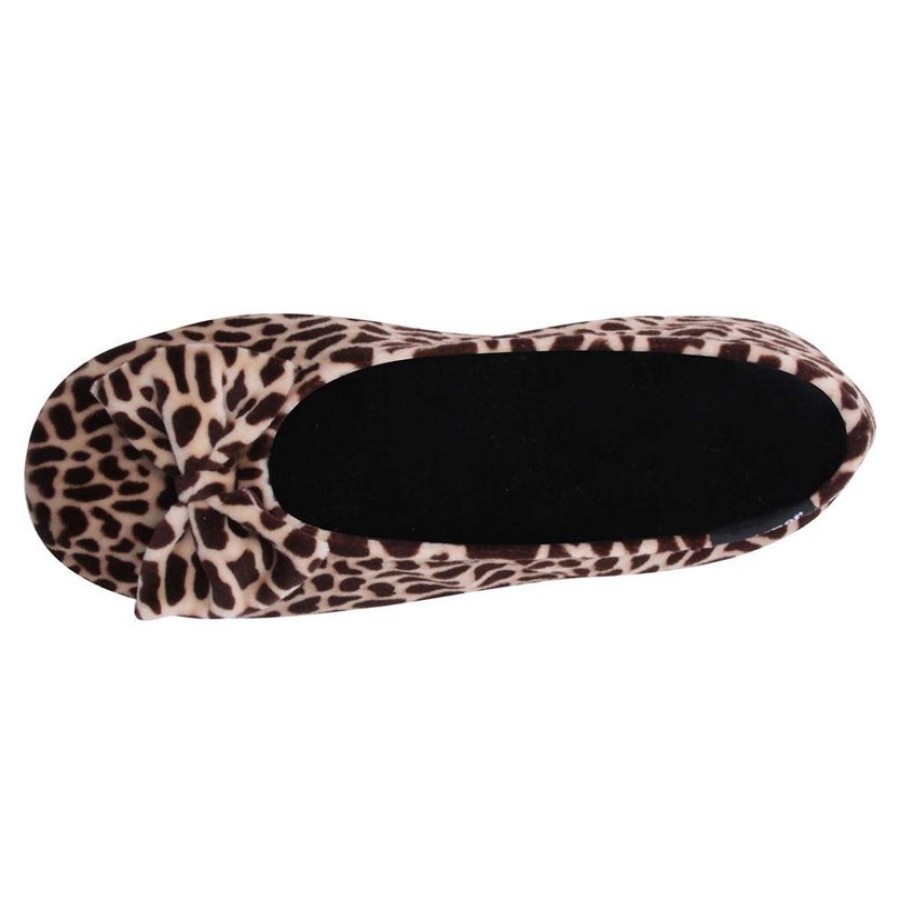 Femme Isotoner | Chaussons Ballerines Femme Noeud Girafe