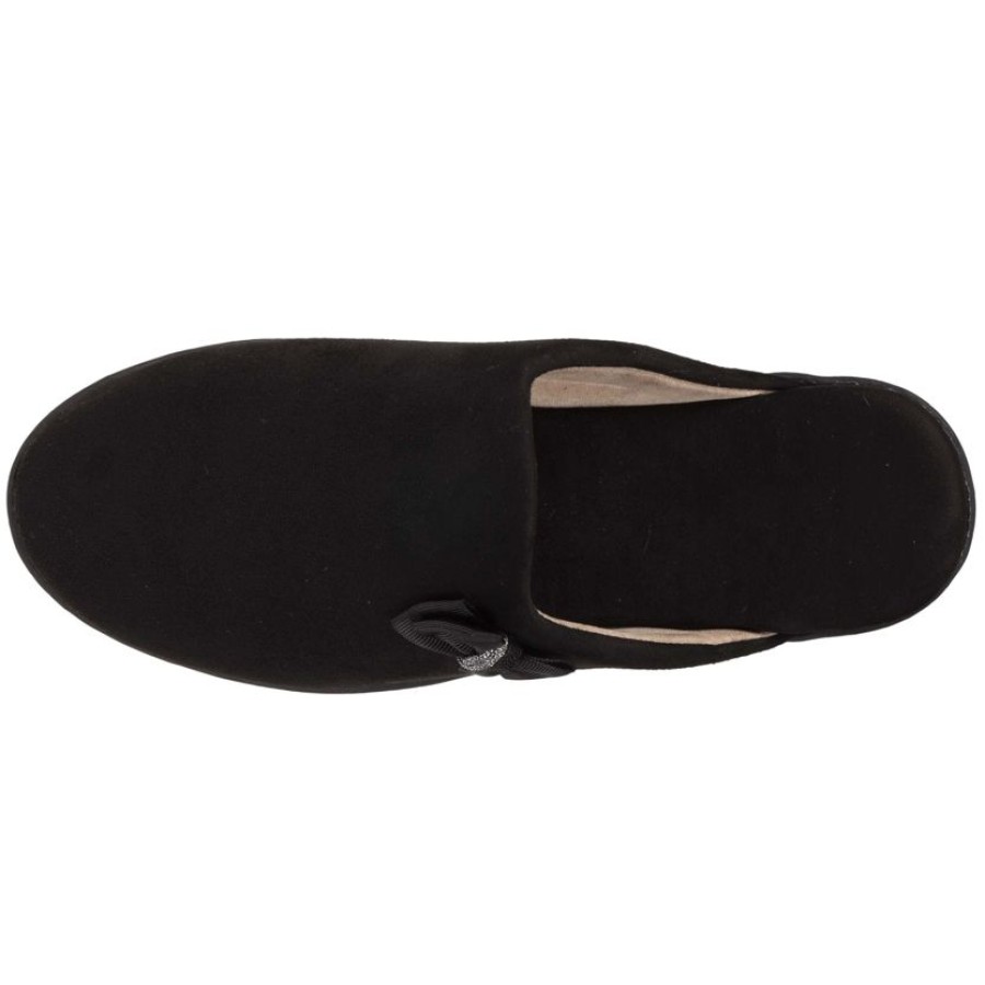 Femme Isotoner | Chaussons Mules Femme Talon Noeud Noir