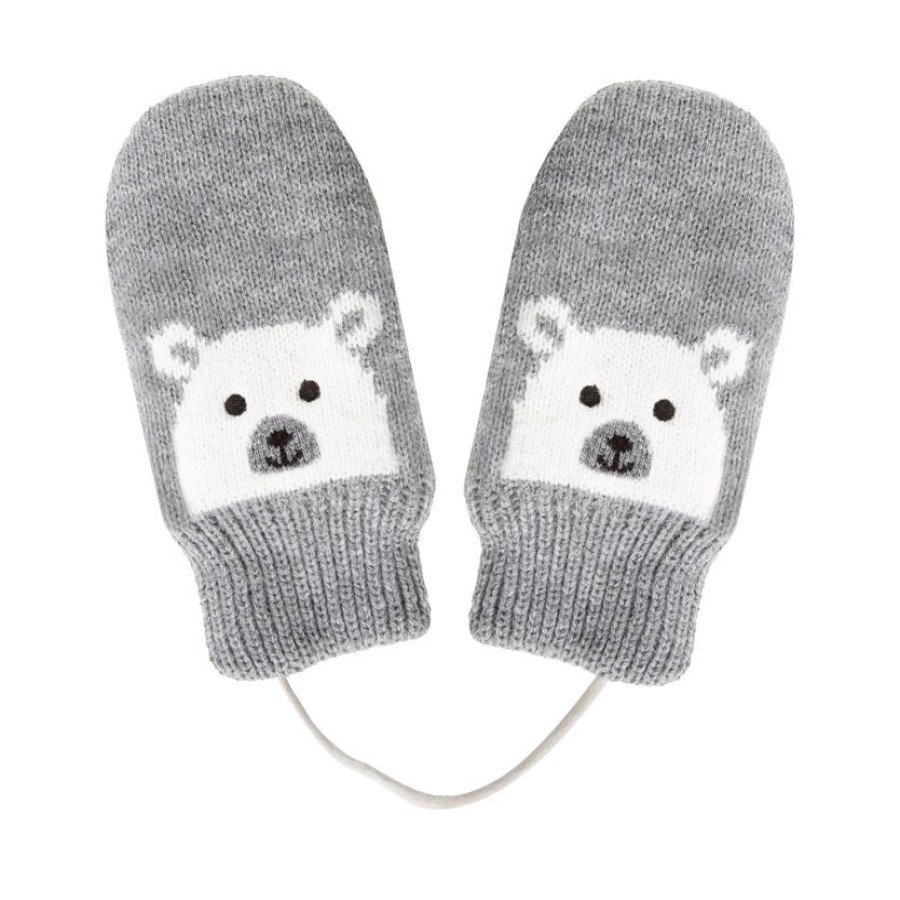 Enfant Isotoner | Moufles Enfant 2/3 Ans Motif Ours Gris