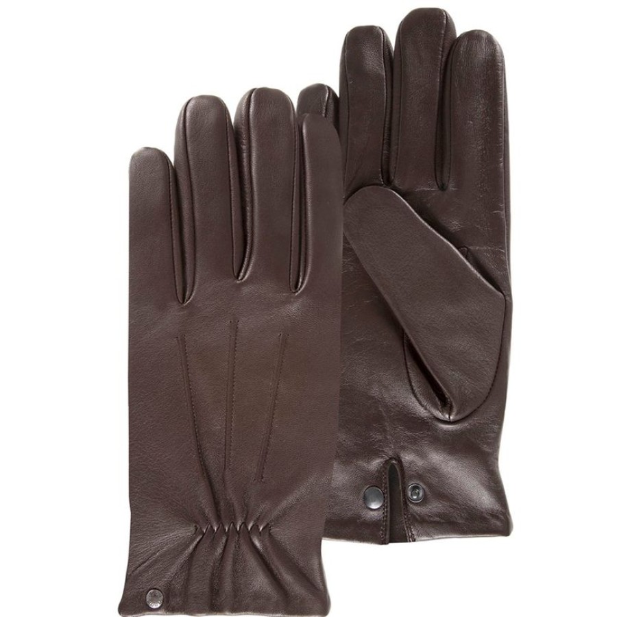 Homme Isotoner | Gants Homme Tactiles Cuir Marron