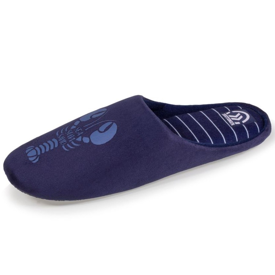 Homme Isotoner | Chaussons Mules Homme Marine Homard