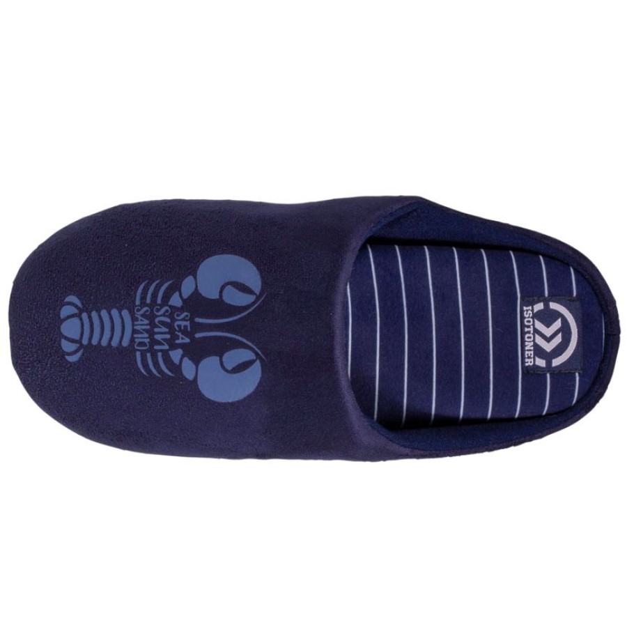 Homme Isotoner | Chaussons Mules Homme Marine Homard