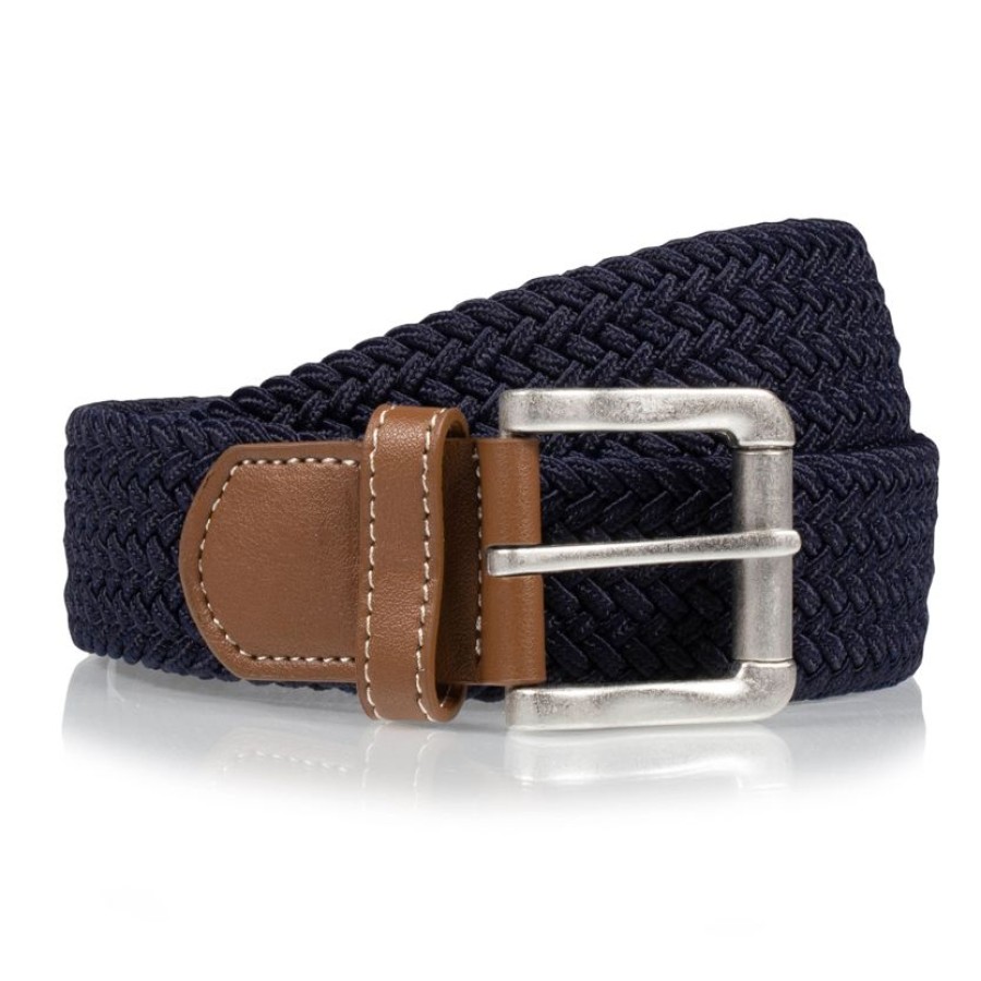 Homme Isotoner | Ceinture Homme Tissu Tresse Marine