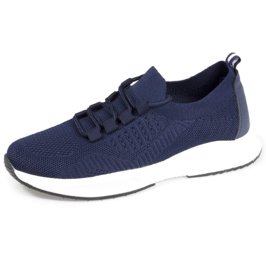 Femme Isotoner | Baskets Confort Femme Slip-On A Lacets Marine