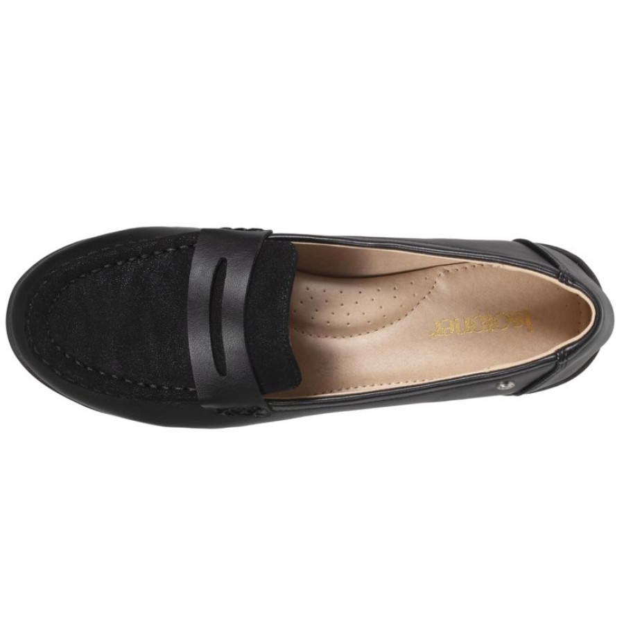 Femme Isotoner | Mocassins Femme Bi-Matiere Noir