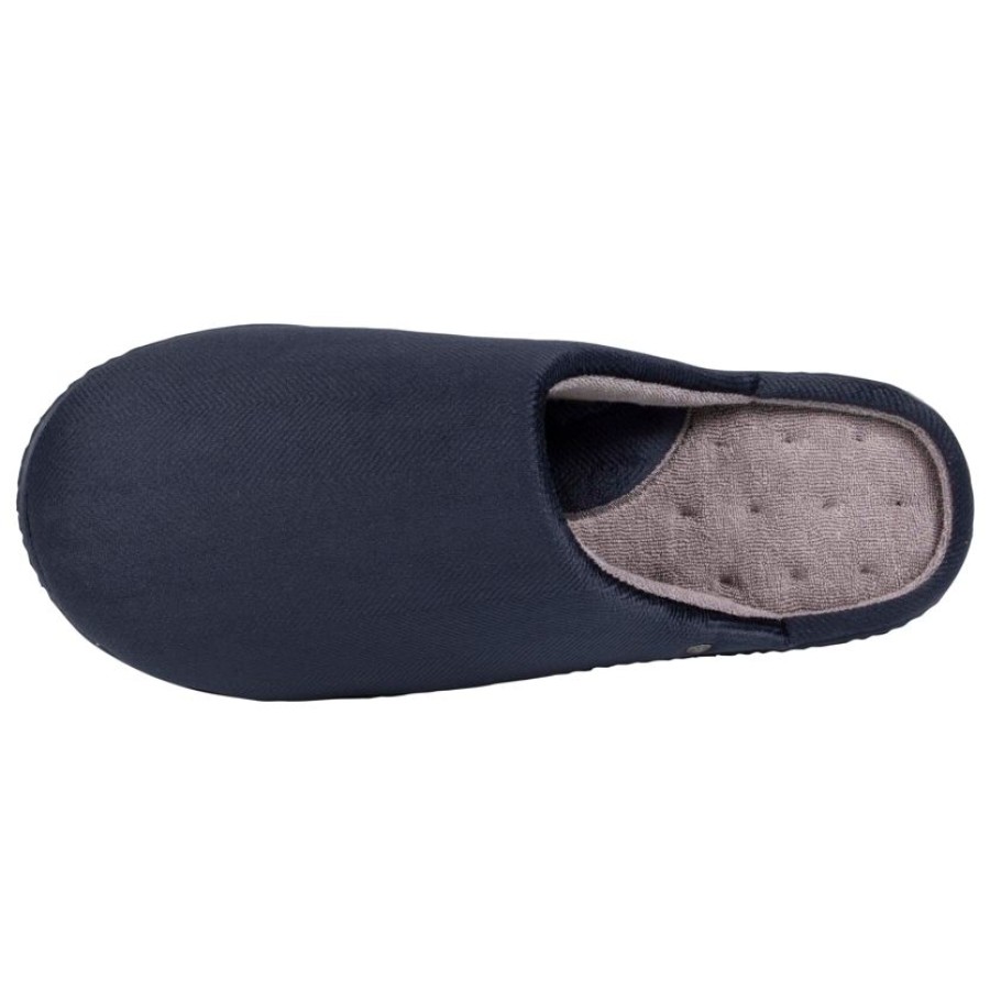 Homme Isotoner | Chaussons Mules Homme Velours Marine