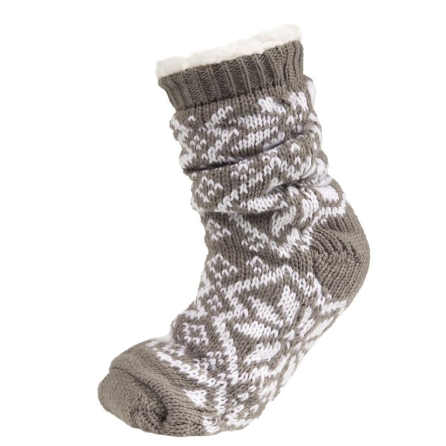 Femme Isotoner | Chaussettes Femme Flocon Gris