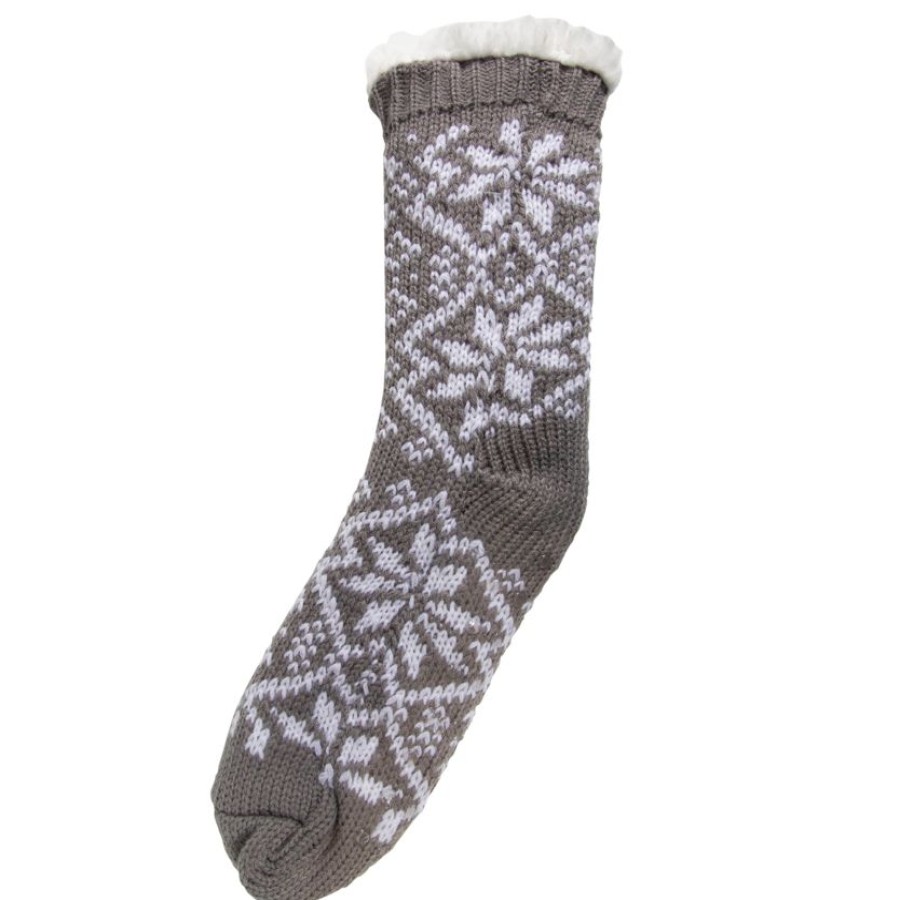 Femme Isotoner | Chaussettes Femme Flocon Gris