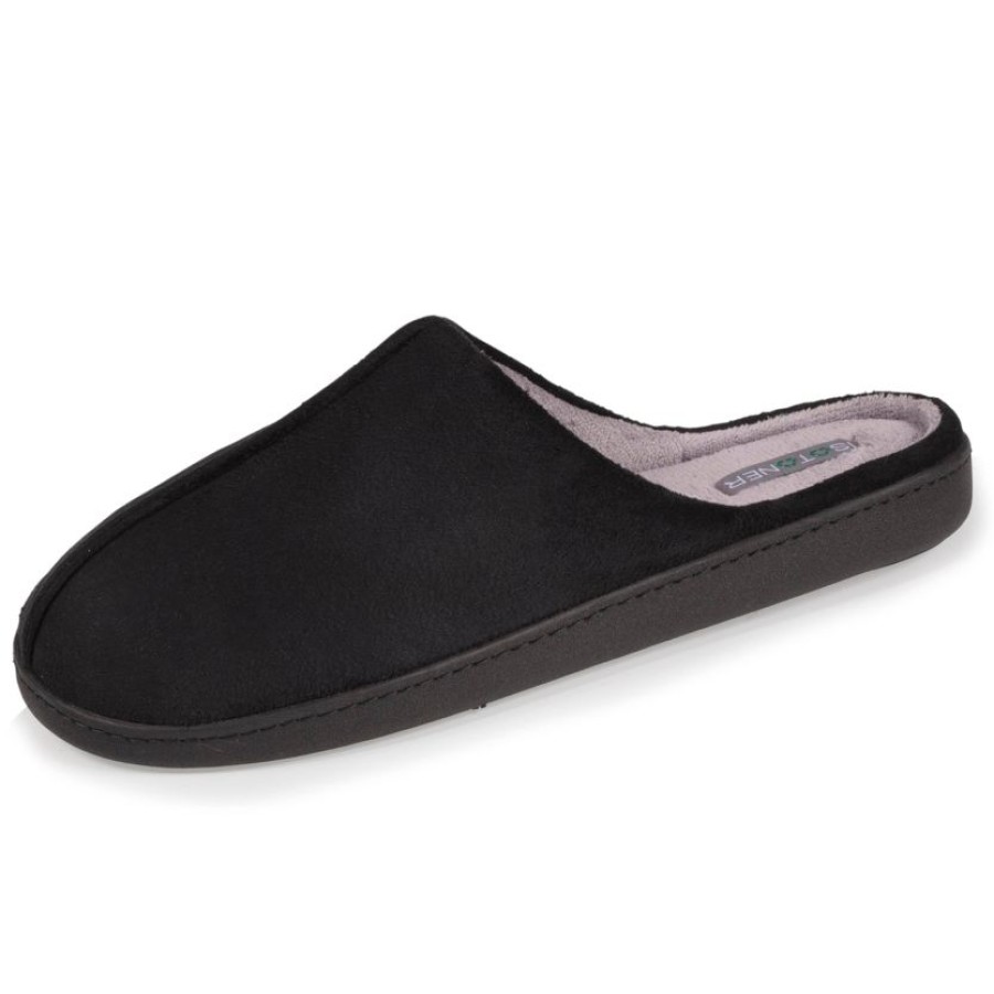 Homme Isotoner | Chaussons Mules 90%* Recyclees Homme Noir