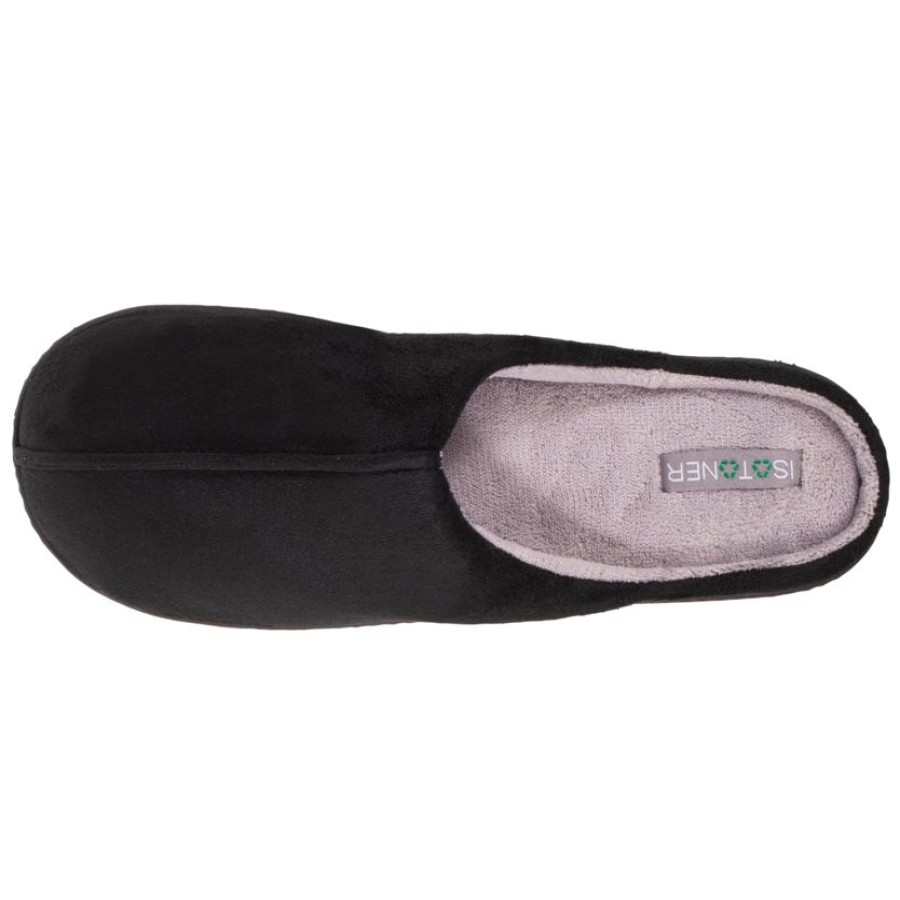 Homme Isotoner | Chaussons Mules 90%* Recyclees Homme Noir