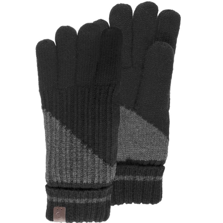 Homme Isotoner | Gants Homme Maille Recyclee Noir