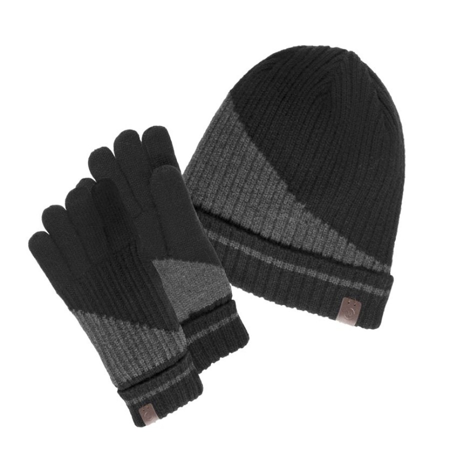 Homme Isotoner | Gants Homme Maille Recyclee Noir