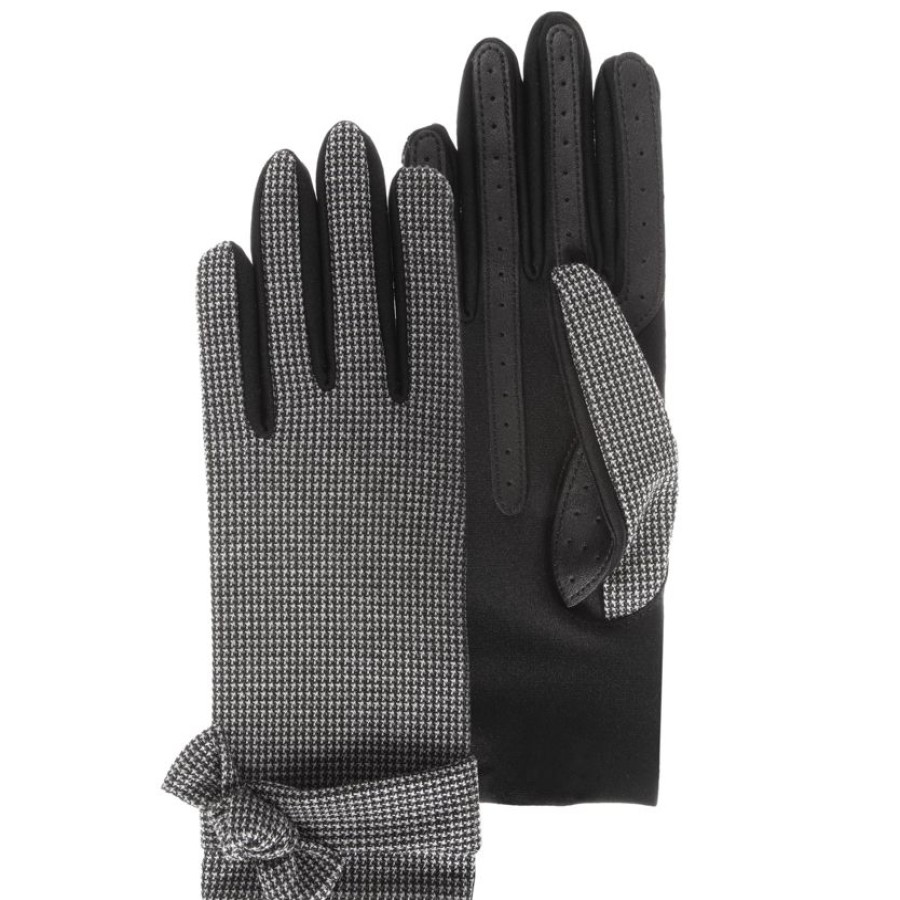 Femme Isotoner | Gants Femme Tissu Imprime Pied De Poule